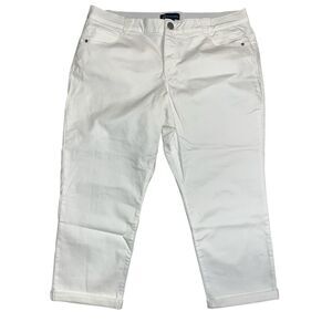 Democracy “Ab”solution White Cuffed Capri Pants Women’s Size 22W Stretch